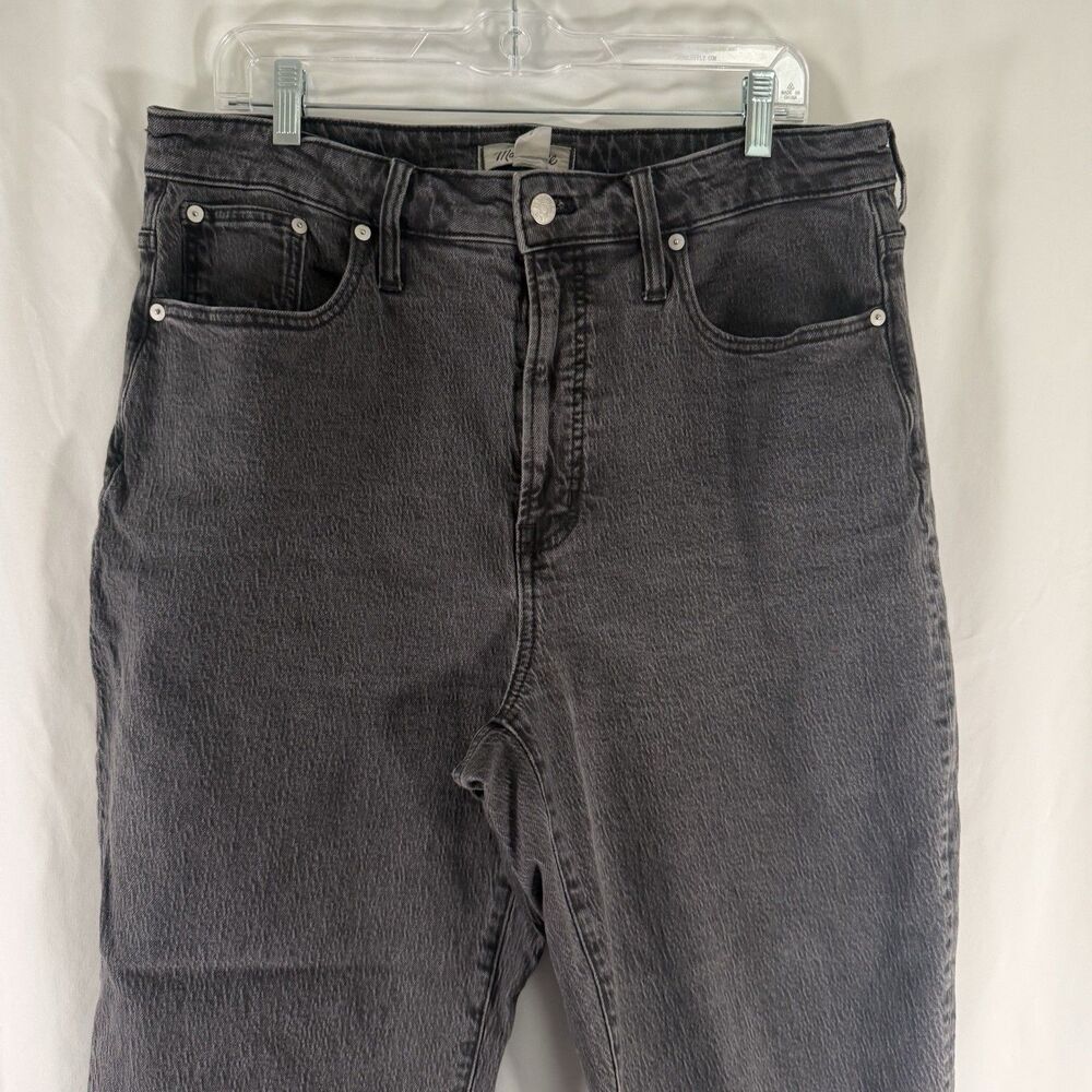 Madewell Curvy Perfect Vintage Straight Jeans Women's 32 Grey Black Wash High Ri - Picture 2 of 11